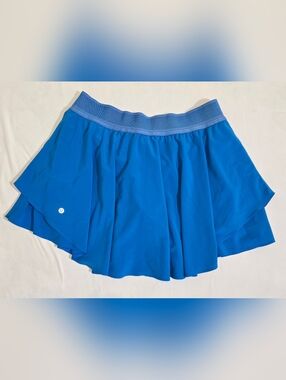 Lululemon Court Rival High Rise Skirt Long Poolside Blue Swift Luxtreme Size 14
